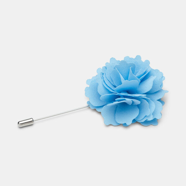 Niki Flower Lapel Pin, Sky Blue, hi-res